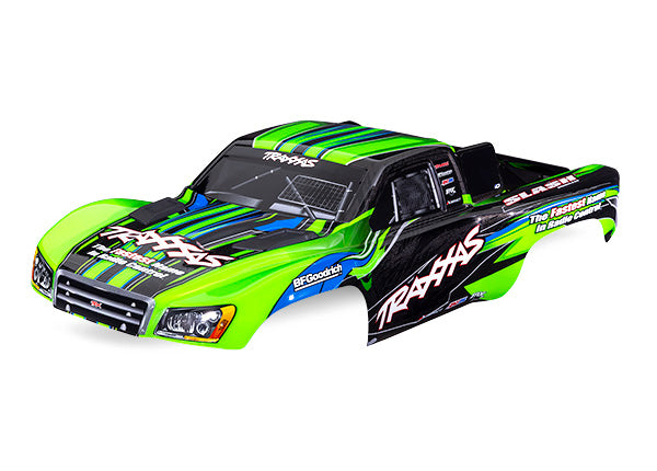 Traxxas 5924-GRN Body, Slash 2WD (also fits Slash VXL & Slash 4X4), Green (painted, decals applied) (assembled with Front & Rear Latches for clipless Mounting)