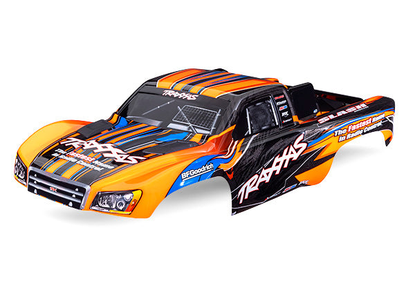 Traxxas 5924-ORNG Body, Slash 2WD (also fits Slash VXL & Slash 4X4), orange (painted, decals applied) (assembled with Front & Rear Latches for clipless Mounting)