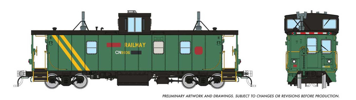 Rapido Trains HO Hawker-Siddeley Caboose - Canadian National #9106 (Ex-Ottawa Central/Devco)