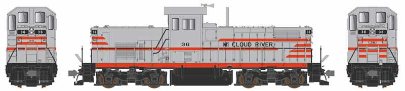 Bowser English HO Alco C415 - LokSound V5 and DCC -- McCloud River #36 (Fantasy Scheme, silver, red)