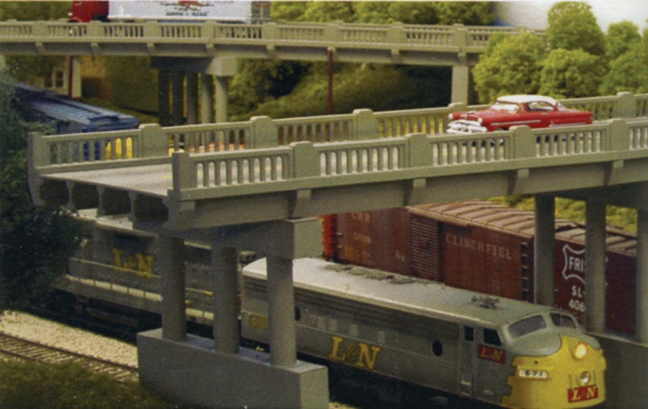 rix products HO Scale Vintage Highway Overpass -- Kit - 50' Scale - 628-101