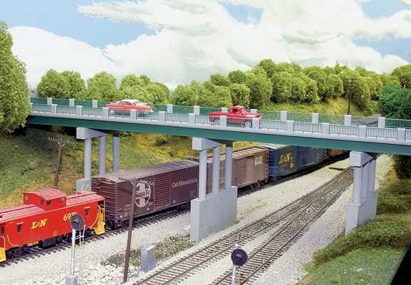 rix products HO Scale Wrought Iron Highway Overpass w/Adjustable Piers -- Kit - 150' Scale w/4 Piers - 628-123