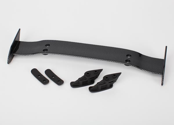 Traxxas 6414G Wing (exocarbon) / wing Mounts (2) / Washers (2) - TRA6414G