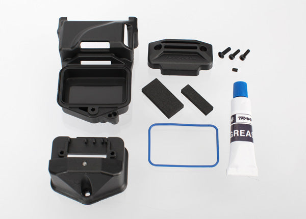 Traxxas 6424 Box , receiver (sealed) (Servo Mount) / foam (2) / BCS 3x10mm / CS 2.5x8mm (2) / GS 3x4mm / silicone grease - TRA6424