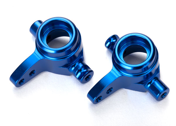 Traxxas 6439 Steering blocks, 6061-T6 aluminum, left & right (blue-anodized) - TRA6439