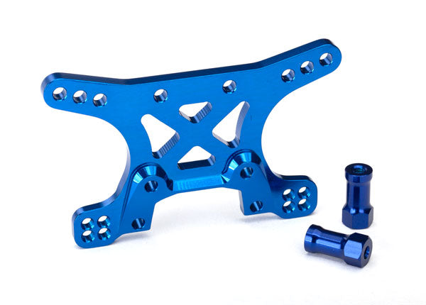 Traxxas 6440 Shock tower , Front , 7075-T6 aluminum (blue-anodized) - TRA6440