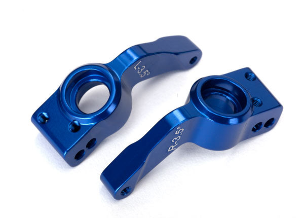 Traxxas 6455 Axle Carriers , Rear , 6061-T6 aluminum , left & right (blue-anodized) - TRA6455