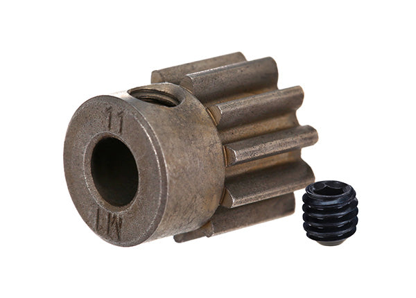 Traxxas 6484X Gear, 11-T pinion (1.0 metric pitch) (fits 5mm shaft)/ set screw (for use only with steel spur gears) - TRA6484X