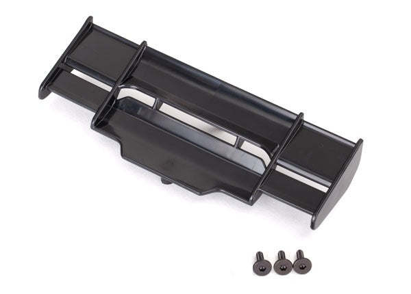 Traxxas 6721 Wing, Rustler 4X4 (black)/ 3x8mm FCS (3) - TRA6721