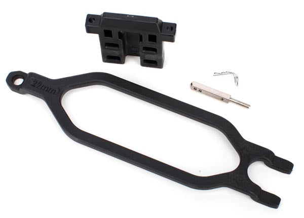 Traxxas 6727X Hold down, battery/ hold down retainer/ battery post/ angled Body clip (allows for installation of taller, multi-cell batteries) - TRA6727X