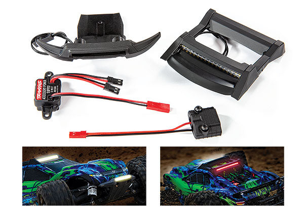 Traxxas 6795 LED light set, Complete (includes bumper with LED lights, roof skid Plate with LED lights, 3-volt accessory power supply, and power tap connector (with cable)) (fits #6717 Body) - TRA6795