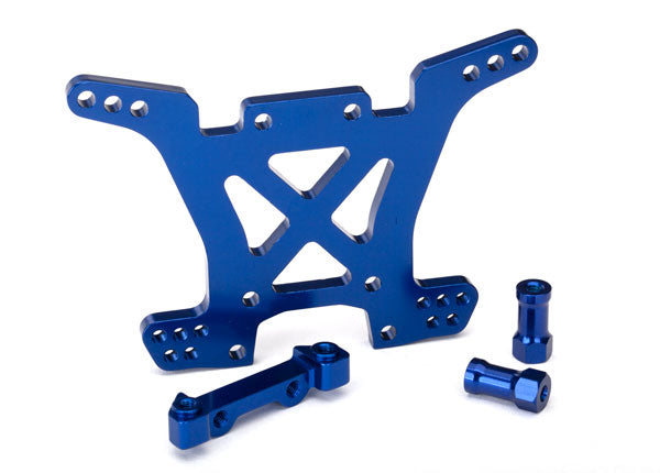 Traxxas 6838X Shock tower , Rear , 7075-T6 aluminum (blue-anodized) - TRA6838X