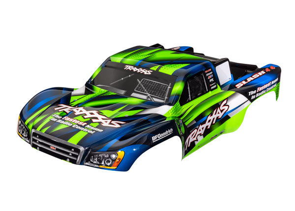 Traxxas 6928G Body, Slash 4X4 (also fits Slash VXL & Slash 2WD), Green & - Blue (painted, decals applied)
