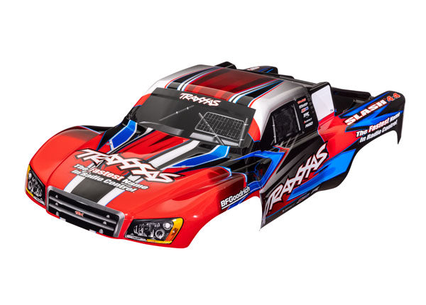 Traxxas 6928R Body, Slash 4X4 (also fits Slash VXL & Slash 2WD), - Red & - Blue (painted, decals applied)