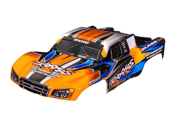 Traxxas 6928T Body, Slash 4X4 (also fits Slash VXL & Slash 2WD), orange & - Blue (painted, decals applied)