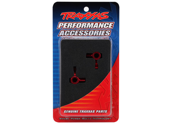 Traxxas 6937R Steering blocks, aluminum (red-anodized) (left & right)