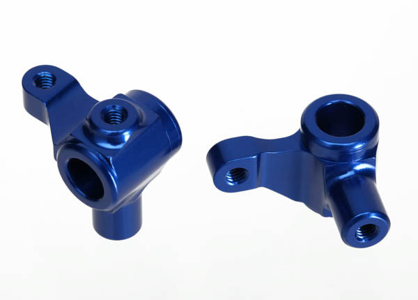Traxxas 6937X Steering blocks, aluminum (blue-anodized) (left & right)