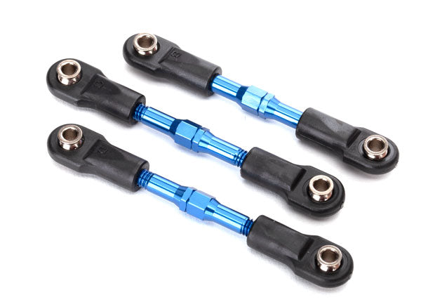 Traxxas 6939X Suspension link , Rear , aluminum (blue-anodized) (3) (top and bottom) / aluminum pivot ball - TRA6939X