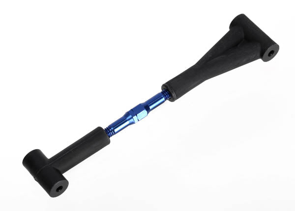 Traxxas 6979 Wheelie Bar link, aluminum (blue-anodized)/ Wheel (1)/ Axle (1)