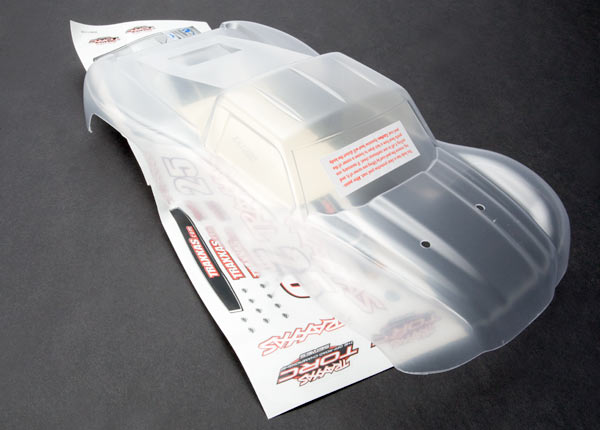 Traxxas 7012 Body , 1 / 16 Slash (Clear , requires painting) / grille , lights Decal Sheet - TRA7012