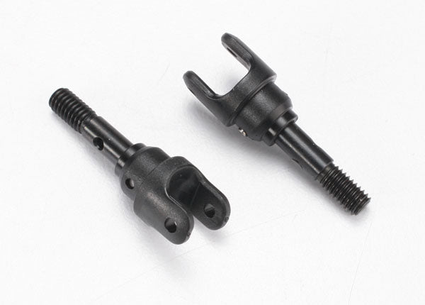 Traxxas 7054 Stub axle, steel (2)/ yokes (2) (assembled) - TRA7054