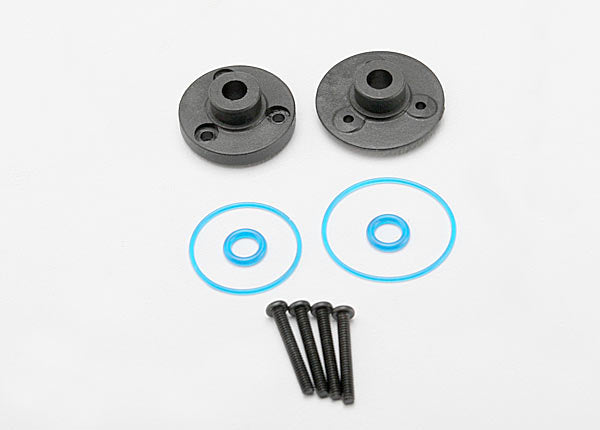 Traxxas 7080 Cover Plates, Differential (Front or Rear)/ gaskets (2)/ O-Rings (2)/ 2x14mm BCS (4) - TRA7080