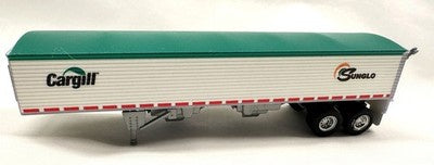 HO Logistics Replicas 39' Covered Grain Trailer - Assembled -- SunGlo (white, green)