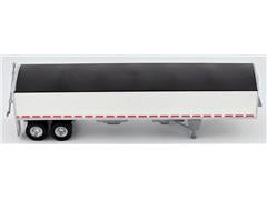 HO Logistics Replicas 39' Covered Grain Trailer - Assembled -- White with Black Tarp