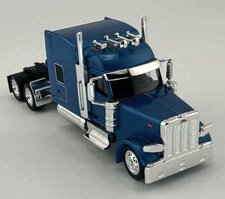 HO Logistics Replicas Peterbilt 589 Stand-Up Sleeper-Cab Semi Tractor - Assembled -- Metallic Blue