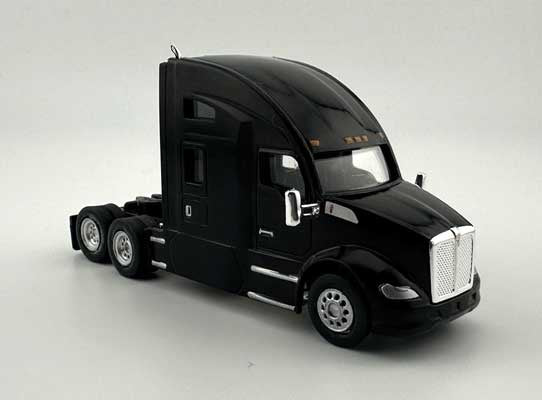 HO Logistics Replicas Kenworth T-680 Sleeper-Cab Semi Tractor - Assembled -- Black