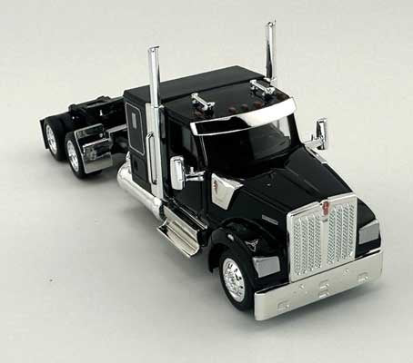 HO Logistics Replicas Kenworth 990 Flat-Top Sleeper-Cab Semi Tractor - Assembled -- Black