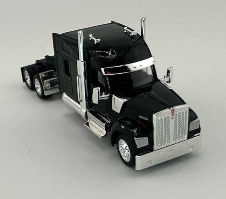 HO Logistics Replicas Kenworth 990 Stand-Up Sleeper-Cab Semi Tractor - Assembled -- Black