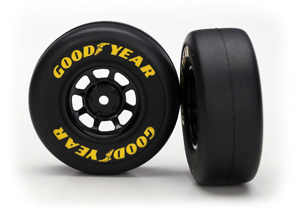 Traxxas 7378 Tires and Wheels, assembled, glued (8-spoke Wheels, black, 1.9 Goodyear Wrangler Tires) (2) - TRA7378