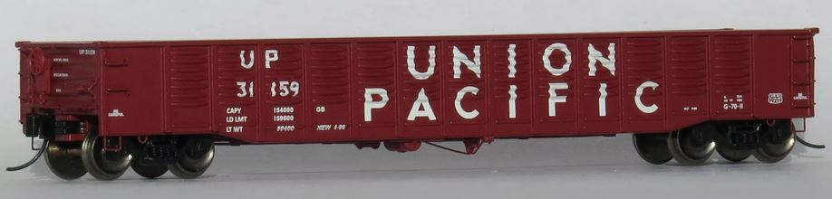 Trainworx 52'6" Corrugated Gondola - Ready to Run -- Union Pacific 28 (Armour Yellow, red, silver) - 744-2520728