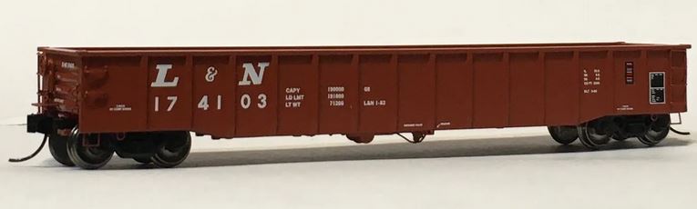 Trainworx Thrall 52' 6" Steel Gondola - Ready to Run -- Louisville & Nashville 1 (Boxcar Red, white) - 744-2520901