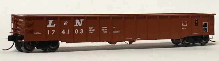 Trainworx Thrall 52' 6" Steel Gondola - Ready to Run -- Louisville & Nashville 6 (Boxcar Red, white) - 744-2520906