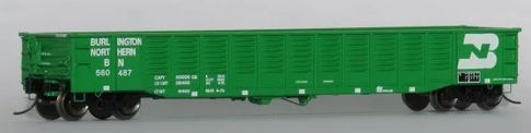 Trainworx 52'6" Corrugated Gondola - Ready to Run -- Burlington Northern #1 (Cascade Green, white) - 744-2521119