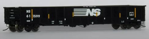 Trainworx 52'6" Corrugated Gondola - Ready to Run -- Norfolk Southern #10 (Ex-PC; black, white, Yellow Conspicuity Marks) - 744-2521310