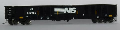 Trainworx 52'6" Corrugated Gondola - Ready to Run -- Norfolk Southern #11 (Ex-PC: black, white, Yellow Conspicuity Marks) - 744-2521311