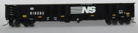 Trainworx 52'6" Corrugated Gondola - Ready to Run -- Norfolk Southern #12 (Ex-PC; black, white, Yellow Conspicuity Marks) - 744-2521312