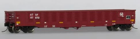 Trainworx 52'6" Corrugated Gondola - Ready to Run -- Santa Fe #16 (Boxcar Red, Yellow Conspicuity Marks; Q Logo, Version 2) - 744-2522516