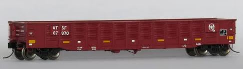 Trainworx 52'6" Corrugated Gondola - Ready to Run -- Santa Fe #18 (Boxcar Red, Yellow Conspicuity Marks; Q Logo, Version 2) - 744-2522518