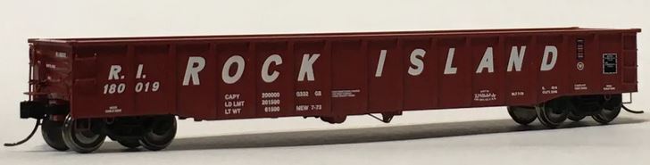 Trainworx Thrall 52' 6" Steel Gondola - Ready to Run -- Rock Island 14 (Boxcar Red, Billboard Roadname Lettering) - 744-2524314