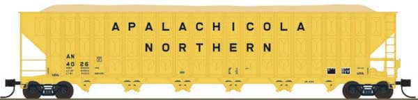 Trainworx N Greenville 7000-Cubic Foot Wood Chip Hopper - Ready to Run -- Apalichicola Northern #4048 (yellow, black)