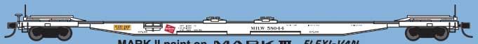Trainworx Mark III Flexi-Van Flatcar - Ready to Run -- Milwaukee Road 3 (white, Mark II Markings) - 744-2843403