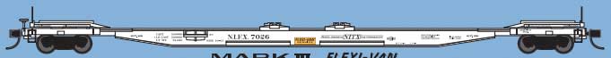 Trainworx Mark III Flexi-Van Flatcar - Ready to Run -- North American NIFX-MILW 1 (white) - 744-2846201