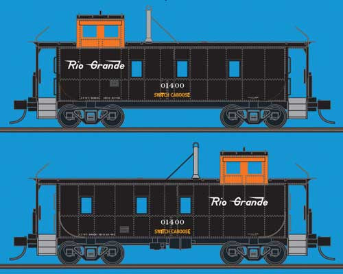 Trainworx N Steel Cupola Caboose - Ready to Run -- Denver & Rio Grande Western #01400 (black, orange; Salt Lake Switch)