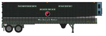 Trainworx N-Scale 40' Corrugated Reefer Trailer - Assembled -- Northern Pacific (No Number, green)