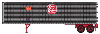Trainworx N-Scale 40' Corrugated Van Trailer - Assembled -- Kansas City Southern #205072