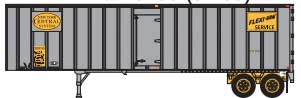 Trainworx Flexi-Van 40' Exterior-Post Semi Trailer with Curb Door - Assembled -- New York Central 16 (silver, yellow) - 744-4043216